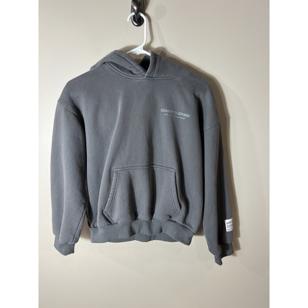 Comfrt Signature Hoodie Cropped Gray Fleece Sweatshirt Size XL You Matter